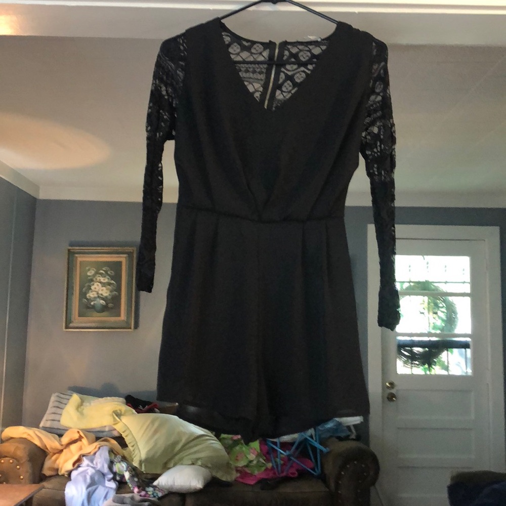 Black lace romper